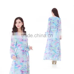 New Fashion Ladies Dress Maxi Dress Long Sleeves Casual Dress thumbnail-2
