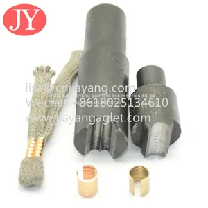 Metal Crimp Ends With Die Mold Fastener Metal Cord Clips String Leather Rope Fold Over Clip for Bracelet Components thumbnail-1