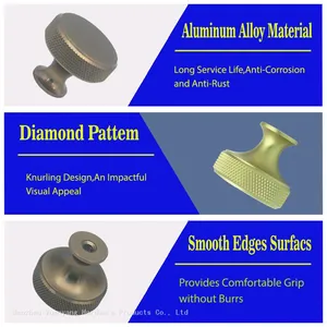 Fancy Knurled Furniture Cabinet Handles Aluminum Cupboard Drawer Pulls Handles and Knobs thumbnail-3