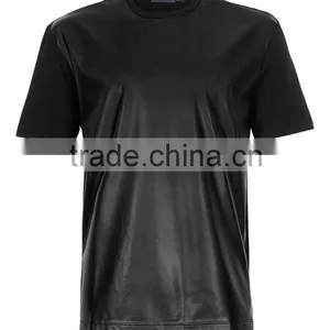 2013 Fashion T-shirts/t-shirt With Leather Sleeves thumbnail-1