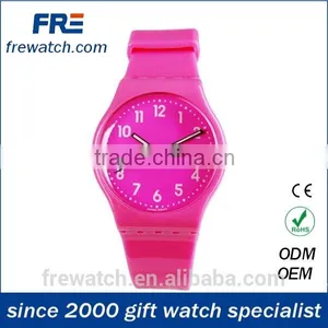 Fashion Colorful Water Resisting Plastic Watch With Pvc Strap and Stainless Steel Back thumbnail-5