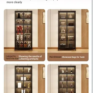 JUNTUO Commercial Glass Display Cabinet | Steel Frame Showcase | LED Lighted, Secure Lock for Showroom Use – DC-1800LS-04 thumbnail-4