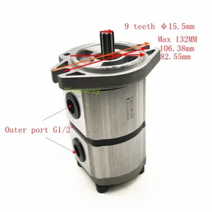 CBK Series Hydraulic Oil Pump CBK1012-1006-A15TR 9T High Pressure Gear Pump With One Inlet and Two Outlets CBK1012 Gear Oil Pump thumbnail-6