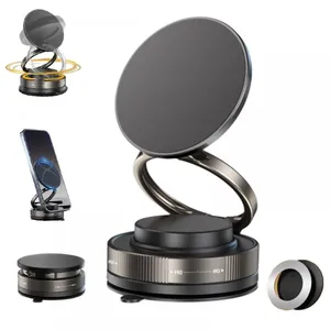 Vacuum Magnetic Phone Holder Twist-Lock Suction Foldable Ring Stand Car Mount thumbnail-1