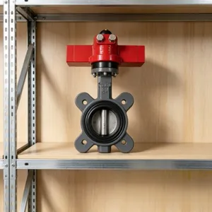 Cast Iron Lug Butterfly Valve DN400, Marine Grade, Manual Gearbox Operation thumbnail-3