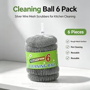 Tightly Woven Galvanized Metal Scourer Ball No Loose Wires Heavy‑Duty Cookware Cleaner Wholesale thumbnail-1