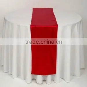White Restaurant Round Polyester Table Cloth thumbnail-1