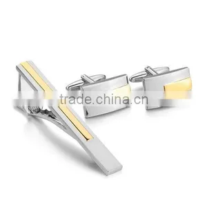 Wholesale Gold Tone Custom Cufflink And Tie Clip Sets ,Best Selling Cufflink And Tie Clips thumbnail-1