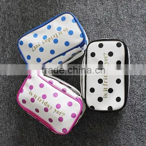 Dot Printing Cosmetic Bag Makeup Cases Clutch Patent Makeup Beauty Bags Cosmetic Pouch thumbnail-1