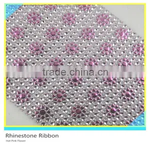 Sew On Rhinestone Trimming Decorative Flower Diamond Mesh 10 Yards 24 Row Rolls thumbnail-6