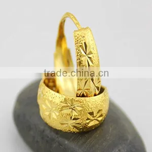 Jewelry Earring Factory China 2015 New Design Fashion 24K Gold Plated Hoop Earrings thumbnail-2