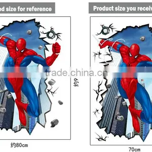 2016 3d Vinyl Wall Stickers For Kids Rooms Pvc Wall Decals Home Decor 3D Super Hero Wholesale thumbnail-4