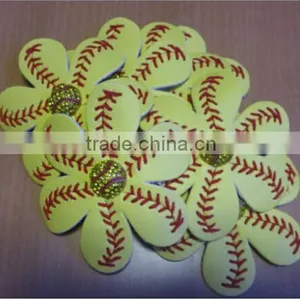 Green Softball Headband Baseball Bracelet Keychain Headdress Flower thumbnail-2
