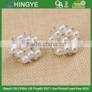 Hot Selling White Pearl Flower Rhinestone Button 15772 thumbnail-4