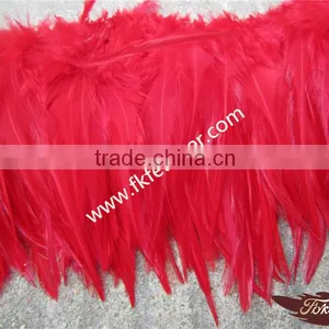 Wholesale Natural Craft Red Rooster Tail Strung Feathers thumbnail-4