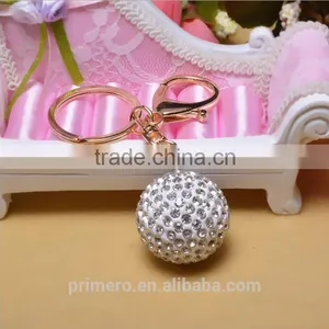 3D Alloy Metal Luxury Car Crystal Rhinestone Ball Keyring Keychain Wholesale thumbnail-3