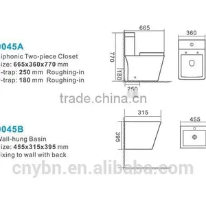Sanitary Ware Ceramic Bathroom Set Two Piece Toilet thumbnail-4