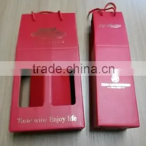 2016Customized Wholesale Elegant Hand Made Wine Paper Box for 2 Bottles thumbnail-2