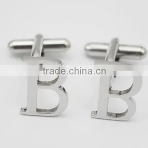 316L Stainless Steel Letter B Fashion Mens Cufflink With Logo Quality Choice thumbnail-1
