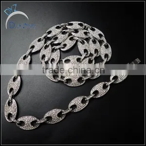 High Quality Latest Hip Hop Pave cz Link Necklace thumbnail-1