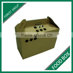 POPULAR USE FOOD INDUSTRY CORRUGATED BENTO PACKING SHIPPING CARTONS WITH HANDLE AND HOLES thumbnail-6