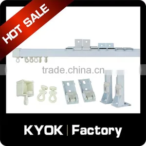 KYOK Wholesale Aluminum Ivory White Curtain Rail, Fixed Durable Curtain Track, Plastic Curtain Rail Caps and Runners thumbnail-1