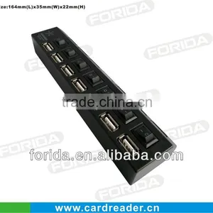 7 Ports HI-Speed USB2.0 HUB With USB Cable and Led Light thumbnail-1