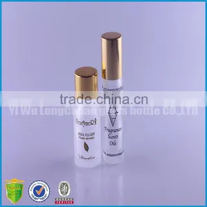 Long Custom Clear Round Frosted Glass Bottles10ML With Gold Cap thumbnail-1