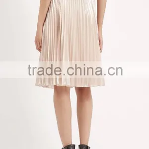 Foil Pleated Midi Lidy Skirt thumbnail-3