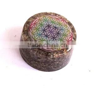 Blue Aventurine Chakra Flower Of Life Orgonite Energy Tower Buster thumbnail-2