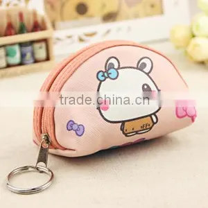 Girls Cute Digital Printing Cartoon Soft PU Zipper Card Key Coin Purse thumbnail-3