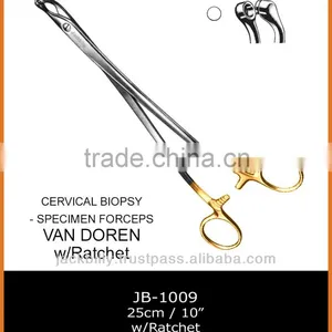 Van Doren Cervical Biopsy Forceps With Ratchet, Cervical Biopsy Forceps, Biopsy Forceps,specimen Biopsy Forceps, Biopsy Punches thumbnail-1