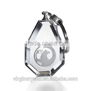 Nice Clear Crystal Octagon Keychain With Custom Logo for Wedding Gift/souvenir thumbnail-1