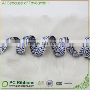 Narrow Jacquard Ribbon Trim Repeating Chevron thumbnail-1