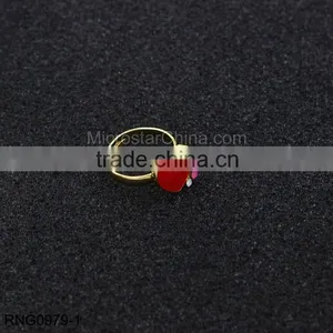 Magazine Style Gold Heart Ring With Crystal thumbnail-2
