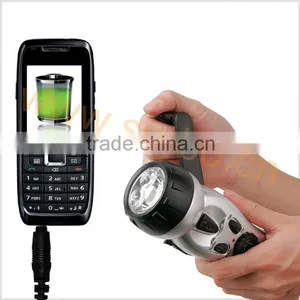 Multifunctional Portable Dynamo Hand Crank Bright Flashlight and Alarm Charger Radio thumbnail-5