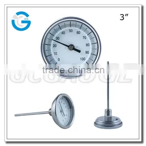 3Inch All Stainless Steel Hermetically Sealed External Calibrator Bimetal Thermometer for Outlet Solar Collector thumbnail-1