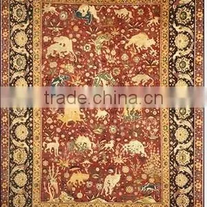 Pure Hand Knotted Persian Silk Carpet thumbnail-3