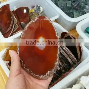 Natural Red Agate Slice Crystal Stone With Different Sizes for Decorations thumbnail-1