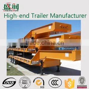 50tons Tire Uncovered Type Low Boy Trailer With Mechanical Ladders,Low Bed Truck Trailer Price (hydraulic Ladders Are Optional) thumbnail-1