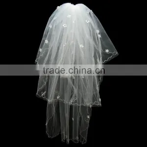 High Quality Tulle Beaded Popular Bridal Veils thumbnail-6