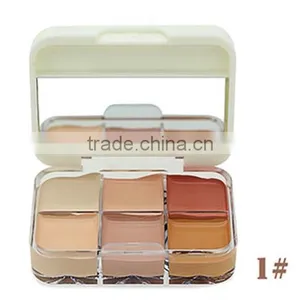 KISS BEAUTY Makeup 6 Color Contour & Correct Cream Concealer Palette Base Maquiagem Mineral Makeup Contour Palette thumbnail-3