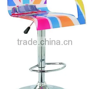 00716 Acylic Swivel Adjustable Chrome Footrest Bar Stool thumbnail-1