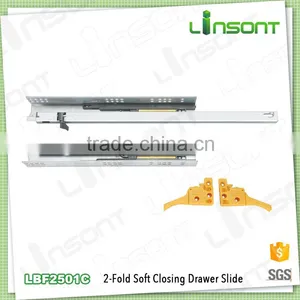 China Furniture 2-fold Undermount Soft Close Sliders Kitchen Accessories Drawer Slide thumbnail-1