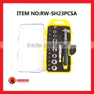 Factory Supply 23pcs Ratchet Socket With Bit Set Rw-sh23pcsa Magnetic thumbnail-1