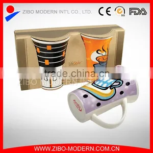 Advertising Ceramic Mug With Spoon LOGO Print Glazed Stoneware Coffee Mug thumbnail-6