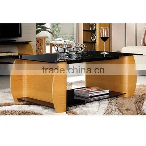 Modern Style Wooden Glass Center Table thumbnail-1