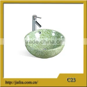 C23 Fashion Good Quality Green Basin Table Top Wash Basin for Bathroom thumbnail-1