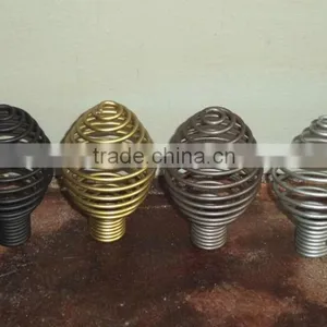 Iron Spiral Curtain Rod End & Finials thumbnail-1