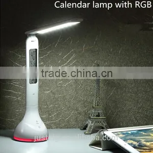 Factory LED Desk Table Lamp Rechargeable Portable Light Calendar Alarm Colck thumbnail-1